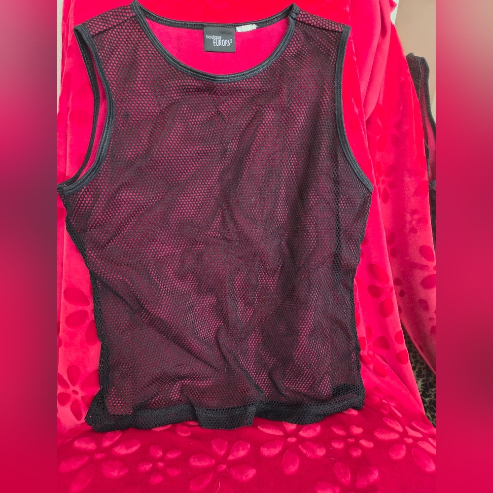 Black Mesh Tank Top
